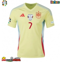 Camisa de Futebol Espanha Alvaro Morata #7 Equipamento Secundário Europeu 2024 Manga Curta
